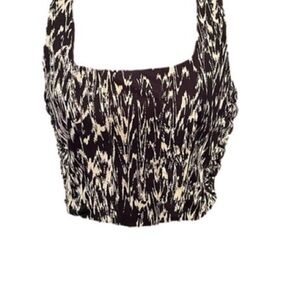 Black and White Patterned Women's Top